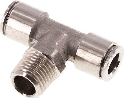 [F27JS] Racor en T de 8mm x R1/4'' con rosca macho Latón/PA 66 NBR Giratorio
