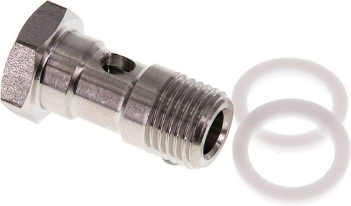 [F27KQ] Banjobout 1-weg RVS G1/4'' Buitendraad PTFE