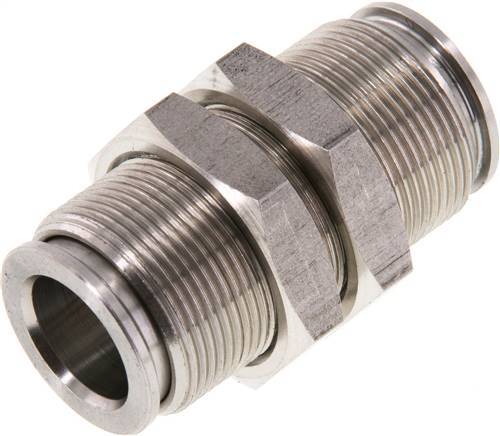 [F27M7] 12mm Push-in Fitting Stainless Steel FKM Bulkhead