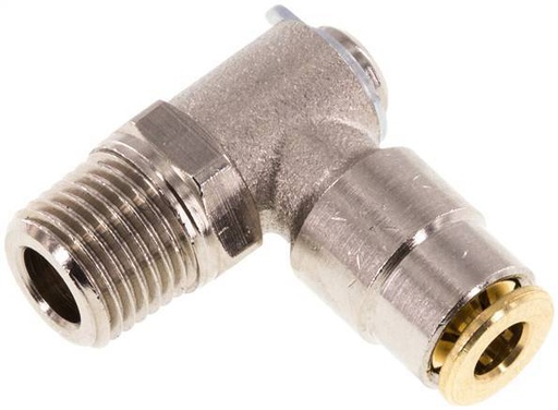 [F27ND] 4mm x M 10 x 1 (cónico) Codo de 90deg Racor con rosca macho Latón NBR GiratorioAlta presión
