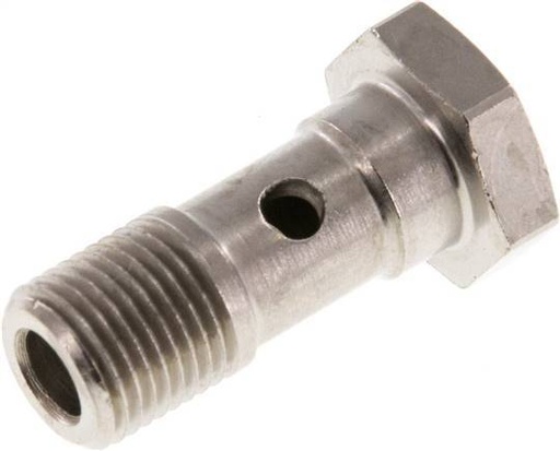[F27Q2] 1-way nickel-plated Brass Banjo Bolt with G1/8'' Male Threads L24mm