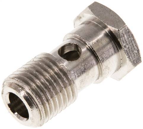 [F27Q3] 1-way nickel-plated Brass Banjo Bolt with G1/4'' Male Threads L25mm