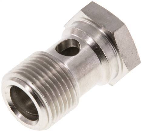 [F27Q4] 1-way nickel-plated Brass Banjo Bolt with G3/8'' Male Threads L26mm