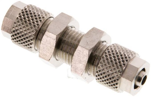 [F27RJ] 6x4 Nickel plated Brass Straight Push-on Fitting Bulkhead