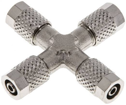 [F27SA] 5x3 Nickel plated Brass Cross Push-on Fitting