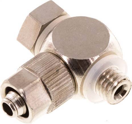 [F27T4] 5x3 & M5 Messing vernickelt Banjo-Steckverschraubung mit Außengewinde mit O-Ring drehbar