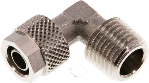 [F27VC] Raccord coude 8x6 & R1/4'' en laiton nickele avec filetage mâle