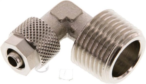 [F27VE] 6x4 & R3/8'' Nickel plated Brass Elbow Push-on Fitting with Male Threads