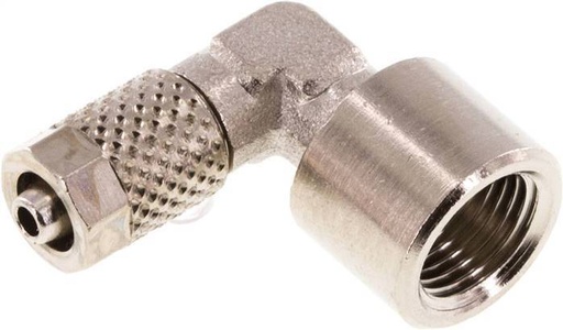 [F27VU] 5x3 & G1/8'' Nickel plated Brass Elbow Push-on Fitting with Female Threads