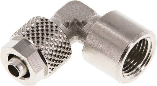 [F27VV] 6x4 & G1/8'' Nickel plated Brass Elbow Push-on Fitting with Female Threads