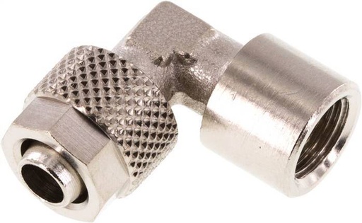 [F27VW] 8x6 & G1/8'' Nickel plated Brass Elbow Push-on Fitting with Female Threads