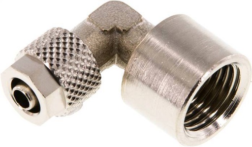 [F27VX] 6x4 & G1/4'' Nickel plated Brass Elbow Push-on Fitting with Female Threads
