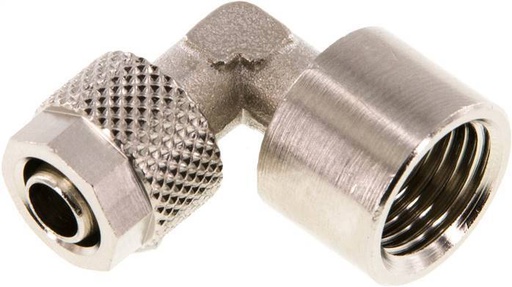 [F27VY] 8x6 & G1/4'' Nickel plated Brass Elbow Push-on Fitting with Female Threads