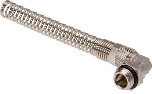 [F27W6] 6x4 & G1/4'' Vernickeltes Messing Winkel-Steckfitting mit Außengewinde Drehbarer Biegeschutz