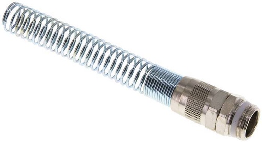 [F27X2] 15x12 & G1/2'' Nickel plated Brass Straight Push-on Fitting with Male Threads PTFE Bend Protection