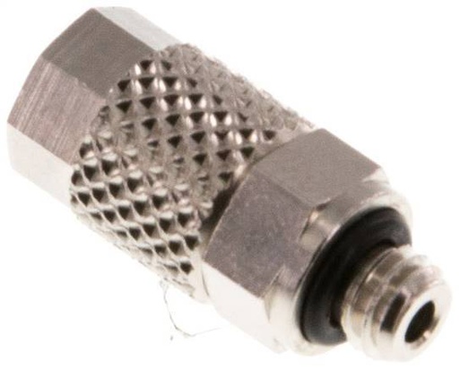 [F27X4] Conector Recto Latón Niquelado 4,3x3 & M5 Rosca Macho NBR