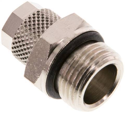 [F27XH] Conector Recto Latón Niquelado 8x6 & G3/8'' Rosca Macho NBR