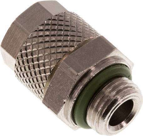 [F27YK] Conector Recto Latón Niquelado 8x6 & G1/8'' Rosca Macho FKM