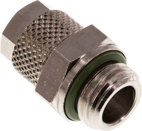 [F27YN] Conector Recto Latón Niquelado 8x6 & G1/4'' Rosca Macho FKM