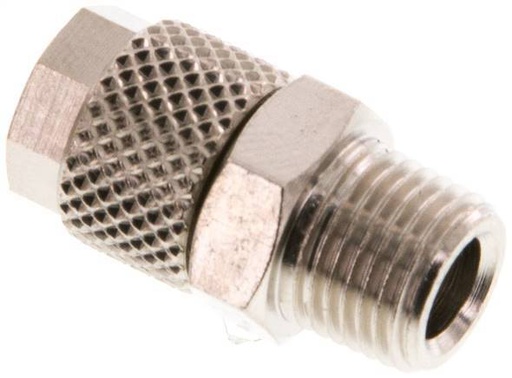 [F27YS] 6x4 & R1/8'' Raccord droit à pression en laiton nickele à filetage mâle