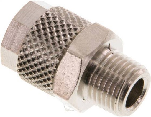 [F27YT] Conector Recto Latón Niquelado 8x6 & R1/8'' Rosca Macho