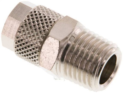 [F27YV] 8x6 & R1/4'' Nickel plated Brass Straight Push-on Fitting with Male Threads