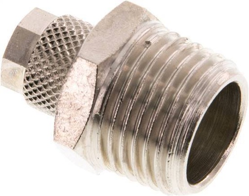 [F27Z3] 8x6 & R1/2'' Nickel plated Brass Straight Push-on Fitting with Male Threads