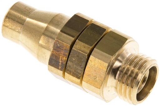 [F27ZF] 8x5 & G1/4'' Nickel plated Brass Straight Push-on Fitting with Male Threads Rotatable