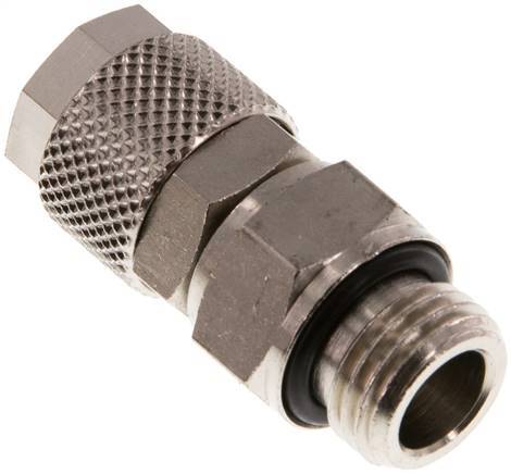 [F2822] 10x8 & G1/4'' Raccord droit à pression en laiton nickele à filets mâles orientables