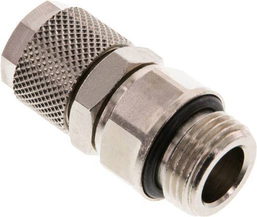 [F2824] Conector Recto Latón Niquelado 12x8 & G3/8'' Rosca Macho Giratoria