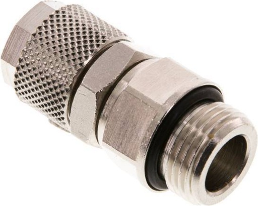 [F2825] 12x10 & G3/8'' Nickel plated Brass Straight Push-on Fitting with Male Threads Rotatable