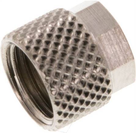 [F285Z] 6x4mm (M10x1) Écrou-raccord en laiton nickelé