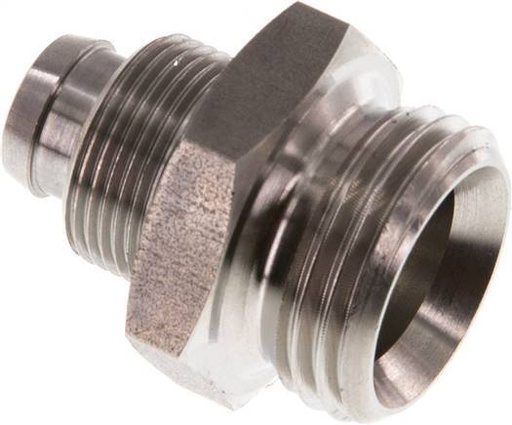 [F287C] 12x10 & G1/2'' Stainless Steel 1.4571 Straight Push-on Fitting with Male Threads