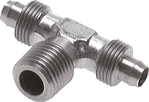 [F2883] Racor rápido en T de acero inoxidable 1.4404 de 6x4 y R1/4'' con roscas macho