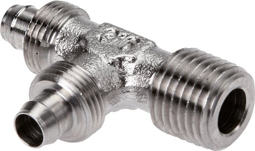 [F2888] 10x8 & R1/8'' Stainless Steel 1.4305 Right Angle Tee Push-on Fitting with Male Threads