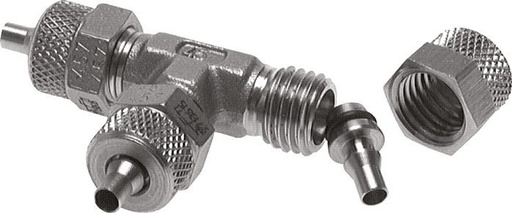 [F288N] 6x4 Stainless Steel 1.4571 Tee Push-on Fitting Multi-part