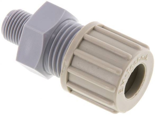 [F289E] 10x8mm & G1/8'' PA Racor recto de compresión con rosca macho 10 bar