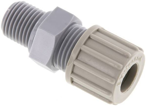 [F289J] 10x8mm & G1/4'' PA Racor recto de compresión con rosca macho 10 bar