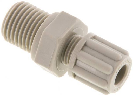 [F28A7] 6x4mm & G1/4'' PP Straight Compression Fitting with Male Threads 10 bar