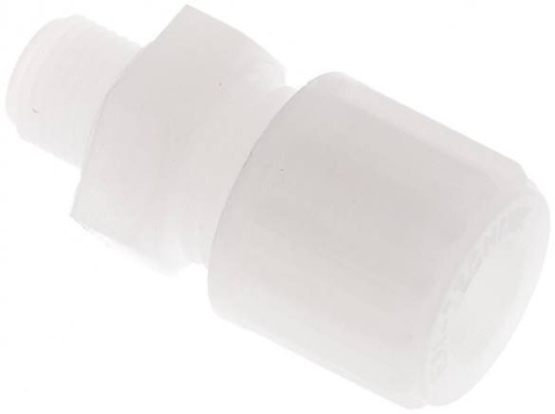 [F28AT] 8x6mm & G1/8'' PVDF Raccord à compression droit avec filetage mâle 10 bar