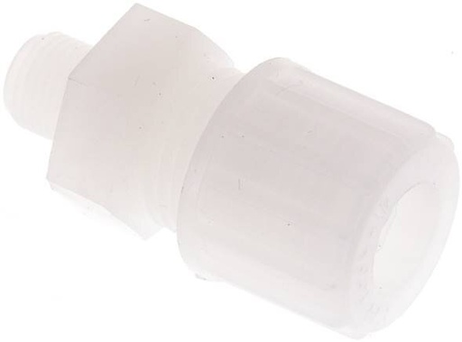 [F28AU] 10x8mm & G1/8'' PVDF Raccord à compression droit avec filetage mâle 10 bar