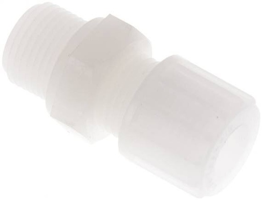 [F28B4] 10x8mm & G3/8'' PVDF Raccord à compression droit avec filetage mâle 10 bar
