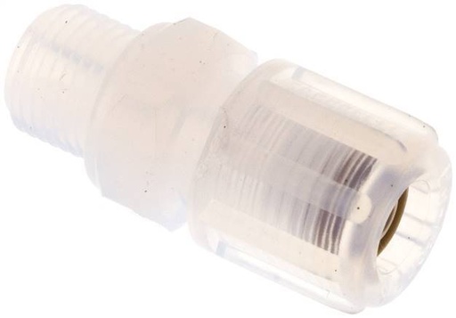 [F28BC] 6x4mm & G1/8'' PFA raccord de coupe droit avec filetage mâle 10 bar