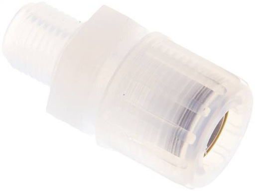[F28BK] 12x10mm & G1/4'' PFA Rechte Snijringkoppeling Buitendraad 10bar