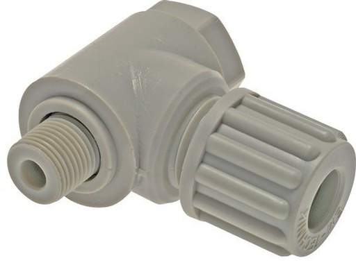 [F28H9] Raccord à compression coude 6x4mm & G1/2'' en PP avec filetage mâle et vis banjo 10 bar