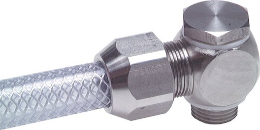 [F28XR] 12x6mm & G1/4'' Stainless Steel Elbow Compression Fitting with Male Threads 10 bar PTFE