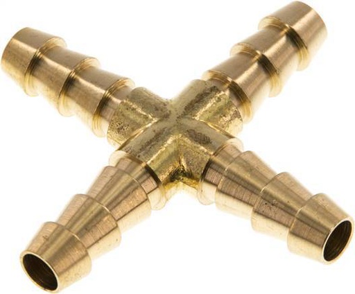 [F29A2] 8 mm (5/16'') Brass Cross Hose Connector