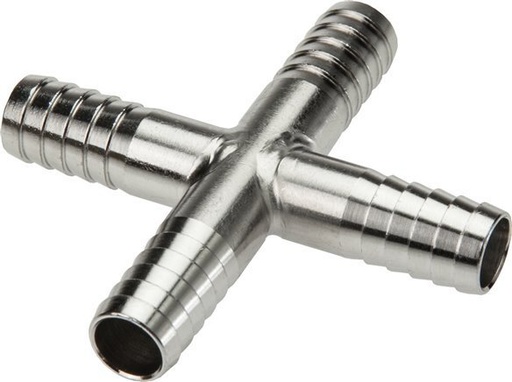 [F29A5] Conector de manguera transversal de acero inoxidable 1.4301 de 6 mm (1/4'')