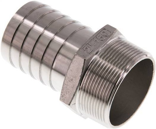 [F29B7] 50 mm (2'') & 2''NPT Stainless Steel 1.4408 Hose Barb Male