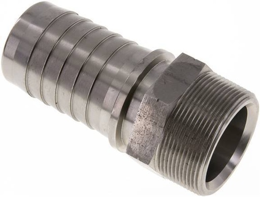 [F29D3] 50x68 mm & 2''NPT RVS 1.4301 Slangpilaar met Buitendraad DIN EN 14423